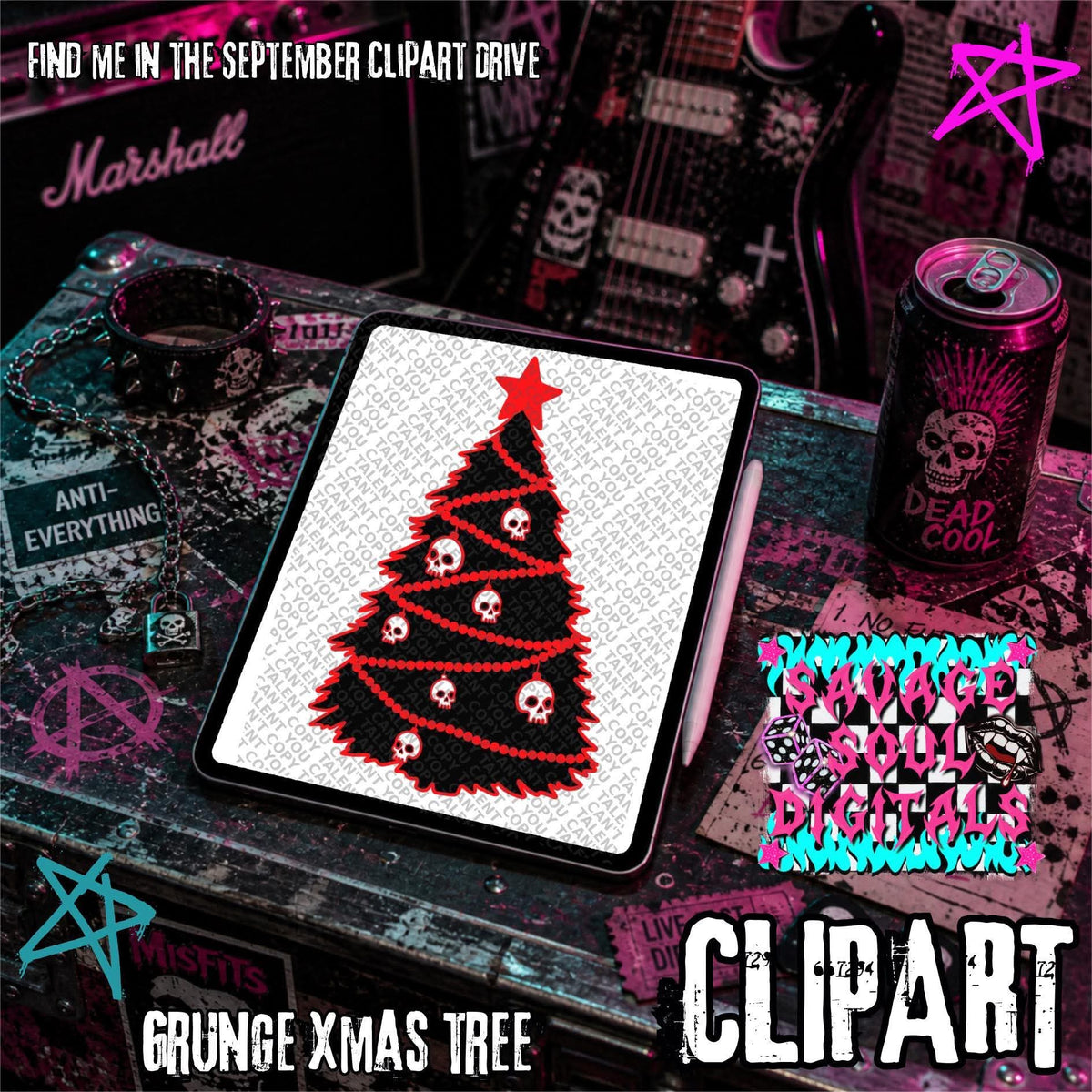 Gothic Christmas Clipart Pieces | Digital Download Only
